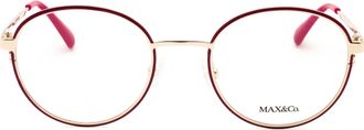 Max & Co. MO5138 Round Metal Frame Eyeglasses - Burgundy