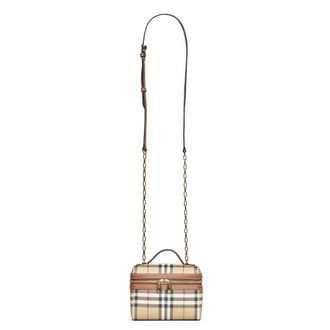 Burberry Mini borsa Vanity a quadri - - Bags - Donna - Beige - ONE SIZE