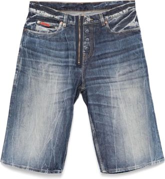 Martine Rose Shorts denim con applicazione - Blu