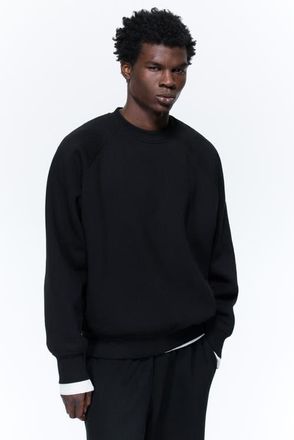 H&M Oversized Fit Sweatshirt in Black at Nordstrom, Size Xx-Large