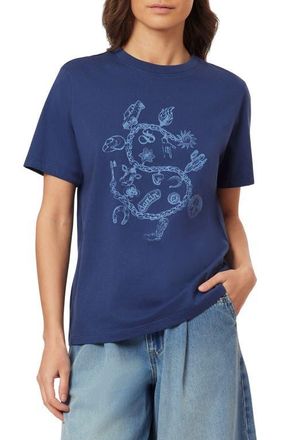 Scotch & Soda Charmed Cotton Graphic T-Shirt in Oceana at Nordstrom, Size X-Small