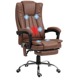 OEM Silla De Oficina Con 6 Puntos De Masaje Ajustable Con Funci&oacute;n Calefacci&oacute;n Reposapi&eacute;s Retr&aacute;ctil Y Control Remoto Marr&oacute;n