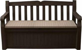 Keter panchina cassapanca eden storage bench in resina marrone, 140x60x84 cm