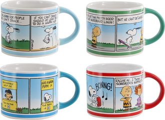 Peanuts 4 Piece 20 Ounce Stoneware Mug Set in Assorted Colors in White at Nordstrom