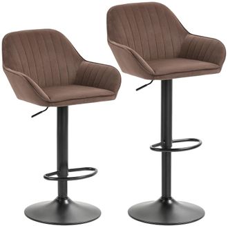 HOMCOM Taburetes de bar 50.5x50x107 cm marr&oacute;n