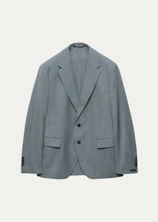 Prada Mens Moulin&eacute; Wool Single-Breasted Blazer