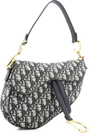 Dior Saddle Handbag Oblique Canvas Medium shoulder bag - Blauw