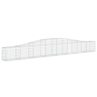 Berkfield Home Decorative Arched Gabion Baskets 4 pcs 400x30x40/60 cm Galvanised Iron in Silver