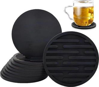 OEM Juego De 10 Posavasos De Silicona Antideslizantes, Posavasos, Posavasos S&oacute;lidos, Resistentes A Las Manchas, Antideslizantes, Resistentes Al Calor