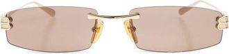 Balenciaga Gossip Rectangle Zonnebril - Dames - Zonnebrillen - Geel - ONE Size - Nylon - Accessoires