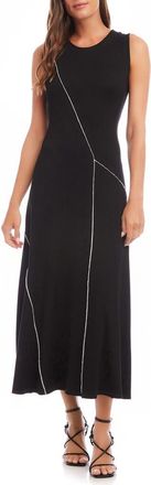 Karen Kane Reverse Seam Sleeveless Midi Dress in Black at Nordstrom, Size X-Large