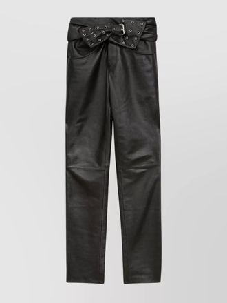 Isabel Marant leather trousers featuring belted waist