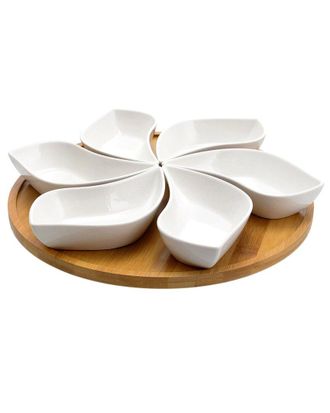 Elama Signature Lazy Susan Appetizer & Condiment Server Set