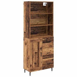vidaXL Vidaxl Credenza 2 Pz Legno Vecchio 69,5 X 32,5 X 180 Cm