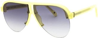 Palm Angels Sunglasses Aviator Semi Rim, Yellow Frame And Black Gradient Lens Peri10Btrinity1809