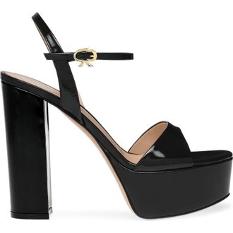 Gianvito Rossi Marlena Sandal in Black Nappa at Nordstrom, Size 41.5