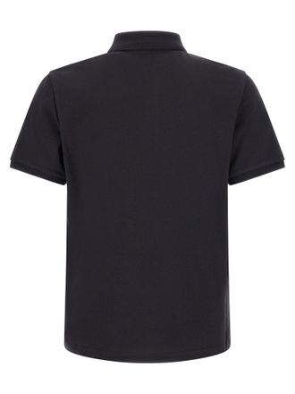 Moncler Logo-Patch Cotton Piquet Polo Shirt - Black