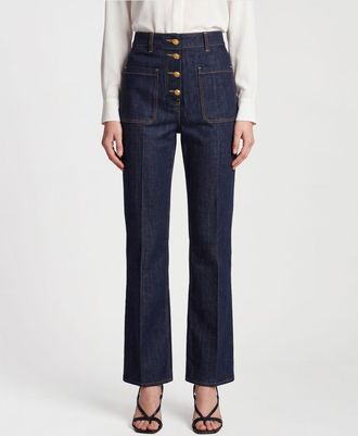 Valentino Garavani Jeans straight a vita alta in denim di cotone