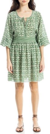 Max Studio Puff Sleeve Minidress in Green at Nordstrom Rack, Size X-Large