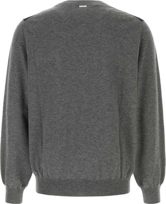 Ferragamo Mens Dark Grey Wool Sweater Charcoalmelblack Exterior: Virgin Maglie