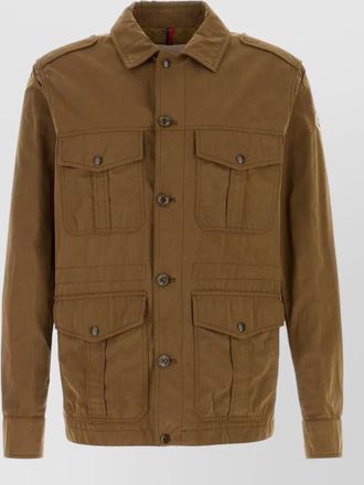 Moncler amnicon cotton blend jacket flap pockets epaulettes
