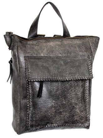 Nino Bossi Aviator Leather Backpack Purse in Black