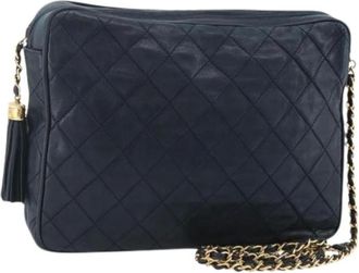 Chanel Pre-owned Cross Body Bags, female, Blue, Size: ONE SIZE Pre-owned Vintage Shoulder Bag