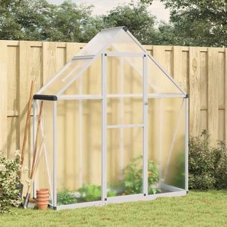 Berkfield Home Greenhouse with Base Frame Silver 169x58x195 cm Aluminium | Size: 169 x 58 x 195 cm