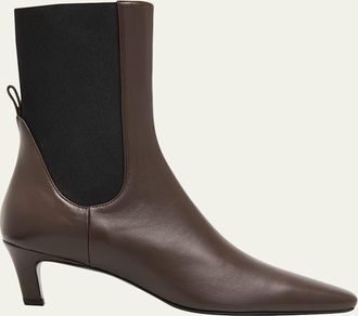 Toteme Leather Mid-Heel Ankle Boots
