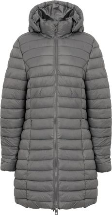 Amara Reya Womens Olivia Longline Quilted Puffer Coat with Detachable Hood