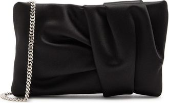 Jimmy Choo London Bonny Gathered Satin Clutch - Black - One Size