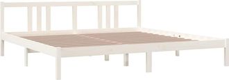 vidaXL Estructura De Cama Sin Colch&oacute;n Madera Maciza Blanco 200x200 Cm Vidaxl