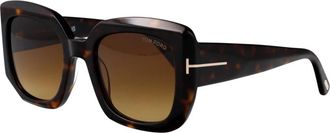 Tom Ford Carla Zonnebril - unisex - Zonnebrillen - Bruin - 52 MM - Accessoires