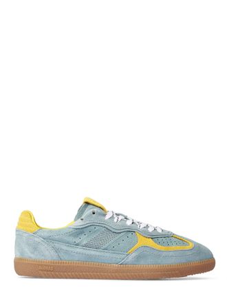 Alohas Muted Blue Low-Top Sneakers with Suede-Like Texture