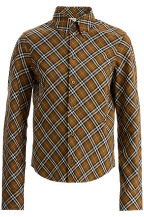 Burberry Womens Brown Multicolour Check Cotton Shirt - Tan - Size EU 38 (Womens)