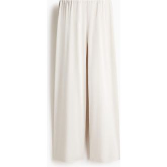 H&M Textured Pull-on Trousers in Ivory at Nordstrom, Size X-Large