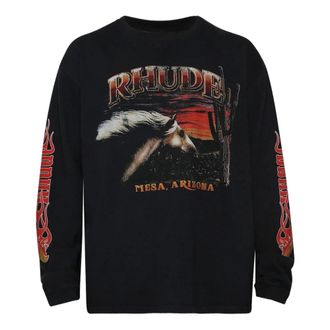 Rhude Long Sleeve T-Shirts, male, Black, L, Mesa Stallion Long Sleeve T-Shirt