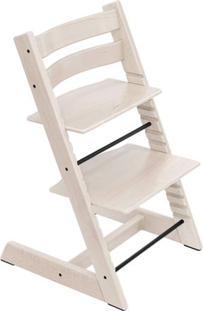 Stokke Hochstuhl, Greige, Grauwei&szlig;, Holz, Buche, massiv, Hartholz, 46x79x49 cm, Fu&szlig;st&uuml;tze verstellbar, Sitzfl&auml;che verstellbar, speichel- und schwei&szlig;echte Lac