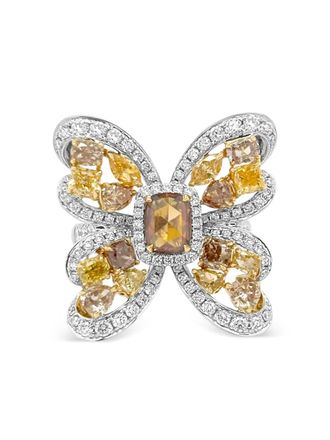 HYT Jewelry Anello in oro bianco e giallo 18 carati con diamanti - Argento