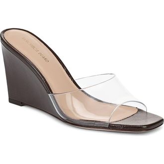 Veronica Beard Asha Wedge Sandal in Clear/Mocha at Nordstrom, Size 9.5