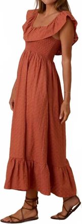 Rylee + Cru Gia Ruffle Dress In Poppy