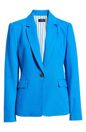Tahari by ASL One-Button Blazer in Blue Jewel at Nordstrom, Size 16P