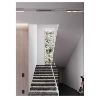 Trade Shop Trade Shop Traesio - Trade Shop - Faretto Orientabile Binario 12w 6 Led Bianco Nero Luce 6500k 4000k 3000k Pst-27 - Blanco