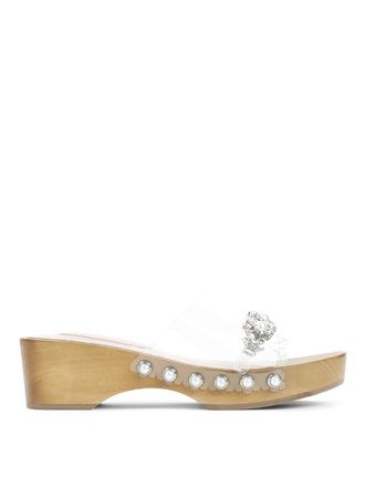 Simone Rocha Scalopped Wooden Clog Sandals