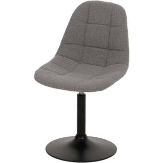 Hhg Nunca Usado] Silla De Comedor Hhg 898, Silla De Cocina Silla Giratoria, Acero Mvg Tela/textil Boucl&eacute; (450g/m&sup2;), Gris