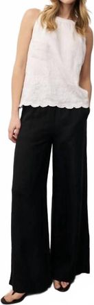 0039 Italy Josi Fancy Linen Sleeveless Top In White