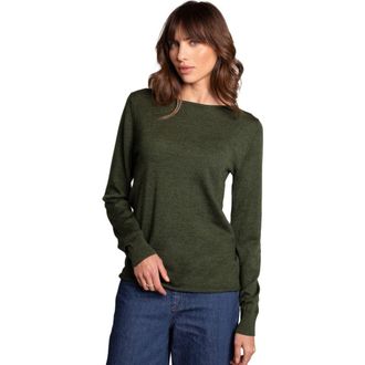 Celtic & Co. MERINO FINE KNIT BOAT NECK SWEATER in Olive at Nordstrom, Size X-Small