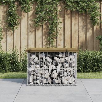 vidaXL Vidaxl - Panca da Giardino Design Gabbione 63x44x42 cm Pino Impregnato