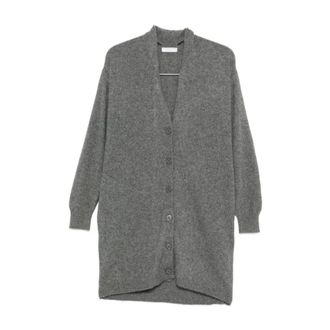 Majestic Filatures Light Gray Wool Cardigan Jumper