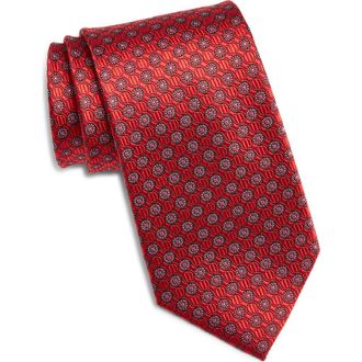 Nordstrom Medallion Silk Tie in Red at Nordstrom